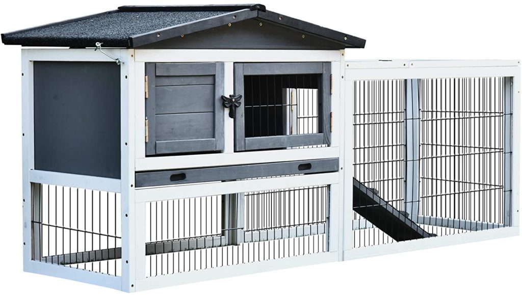 pawhut rabbit hutch - indoor