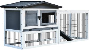 pawhut rabbit hutch - outdoor